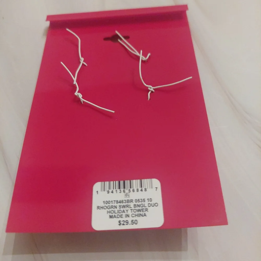 Holiday Lane Braclets Green & Red And Silver - Picture 4 of 4